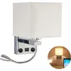 Image de Applique De Chevet, Flexible Usb Led Applique Murale Liseuse Chambre Bras Oscillant Titulaire E27 Veilleuse Murale (n'inclut Pas Les Ampoules) (1with Usb Port) [classe Énergétique A+]