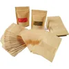Image de 100pcs 9 14cm Pochette Sac Sachets Zip En Papier Kraft À Fenêtre Mini Paquet Biodégradable Enveloppe Pour Semences Bonbons Graines Cadeau Bijoux (9 14cm 100pcs Marron)