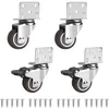 Image de Set De 4 Roulettes Pivotantes Pour Meubles Dont 2 Avec Frein 32mm Petites Roulettes De Meubles - Rotation À 360 Degrés, Capacité De Charge 60kg, Petites Roulettes Pivotantes Pour Meubles, Berce