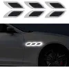 Image de 6 Pcs Autocollant 3d À Bandes Réfléchissantes, Autocollant Réfléchissant Pour Capot De Voiture,autocollants Réfléchissants À Haute Intensité Pour La Visibilité De Nuit Pour Voiture Suv (blanc)