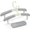 Image de Lot De Cintres Pliables Avec Pinces, Cintres De Voyage Antidérapants Pour Vêtements Et Jupes, Cintres Pliables Pour Les Déplacements, Cintres Portables, Gris