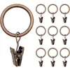 Image de 40 Pièces Anneaux Rideaux, Métal Rideau Crochets Avec Pince Style Rétro, Robuste Accroche Rideau Anneaux À Pince Pour Rideaux De Fenêtre Et De Douche, Diamètre Intérieur De 25 Mm, Antirouille,