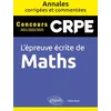 Image de L'épreuve écrite de Maths: Concours CRPE 2021/2022/2023 en occasion ou reconditionné