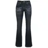 Image de Jean de Black Premium by EMP - Grace - Jean Bleu Foncé Délavé & Retroussé - W27L30 à W36L34 - pour Femme - bleu foncé W28L30