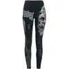 Image de Legging de Rock Rebel by EMP - Leggings Avec Imprimés, Découpes et Empiècements en Simili-Cuir - S à 5XL - pour Femme - noir/blanc 5XL
