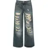 Image de Jean de RED by EMP - Pantalon Découpé - W27L30 à W34L32 - pour Femme - bleu/gris W28L30
