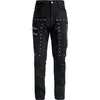 Image de Jean Gothic de Gothicana by EMP - Jean avec  illets & Zips - W31L32 à W34L34 - pour Homme - noir W31L32