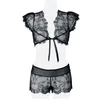 Image de Sous-vêtement de Grey Velvet - Lingerie Dentelle Caraco - S à L - pour Femme - noir S