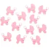 Image de 12 poussettes roses en plastique 4x3,5cm