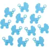 Image de 12 poussettes bleues en plastique 4x3,5cm
