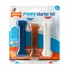 Image de Lot de 3 jouets pour chien Nylabone Puppy Starter Kit - 1 Puppybone Chicken / 1 Extreme Chew Chicken / 1 Dental Blue S Blanc S 983912EU