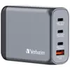 Image de Chargeur secteur 4 ports Verbatim - 1x USB-A et 3x USB-C Quick Charge Power Delivery 100W - Noir