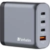 Image de Verbatim Chargeur secteur 4 ports GAN - 1x USB-A et 3x USB-C Quick Charge Power Delivery 140W - Noir