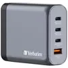 Image de Chargeur secteur 4 ports Verbatim - 1x USB-A et 3x USB-C Quick Charge Power Delivery 140W - Noir