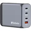 Image de Verbatim Chargeur secteur 4 ports GAN - 1x USB-A et 3x USB-C Quick Charge Power Delivery 200W - Noir