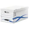 Image de Caisse archives carton Bankersbox - pour format 24 x 32 cm, H. 280 mm x l. 554 mm x P. 356 mm - Blanc / Bleu - 100% recyclé certifié FSC - Lot de 10