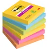 Image de Post-it Notes Super Sticky Carnival 76 x 76 mm - Assorties - Lot 6 blocs de 90 feuilles