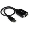 Image de StarTech.com Câble Adaptateur de 30 cm USB vers Série DB9 RS232 - Mémorisation de Port COM, DB-9, USB 2.0 A, 0,42 m, Noir ICUSB2321X