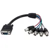 Image de StarTech.com Câble d'écran coaxial VGA HD15 vers 5x BNC RGBHV de 30cm - M/F, 0,3 m, VGA (D-Sub), 5 x BNC, Mâle, Femelle, Droit VGABNCMF1
