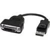 Image de StarTech.com Adaptateur / Convertisseur vidéo actif DisplayPort vers DVI - M/F - 1920x1200, 0,2 m, DisplayPort, DVI-D, Mâle, Femelle, Droit DP2DVIS