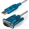 Image de StarTech.com Câble adaptateur USB vers série DB9 de 90 cm - Alimentation USB, DB-9, USB 2.0 A, 0,9 m, Bleu, Transparent ICUSB232SM3