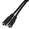 Image de StarTech.com Adaptateur pour casque avec prises pour écouteur et microphone séparées - Mini-Jack 3,5mm 1x (M) 2x (F) - Noir, Noir, 3.5 mm, 2 x 3,5 mm,