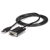 Image de StarTech.com Câble Adaptateur USB vers RS232 Série - Câble DB9 Série DCE avec FTDI - Null Modem - USB 1.1 / 2.0 - Alimenté par Bus, Noir, 1,7 m, USB T