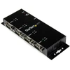 Image de StarTech.com Hub adaptateur USB vers série DB9 RS232 4 ports - Montage sur rail DIN industriel et mural, USB 2.0 Type-B, Série, Noir, Acier, Activité,