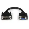 Image de StarTech.com Câble adaptateur DVI vers VGA de 20cm - Convertisseur DVI-I vers HD15 - M/F, 0,203 m, DVI-I, VGA, Mâle, Femelle, Nickel DVIVGAMF8IN