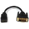 Image de StarTech.com Câble adaptateur vidéo de 20 cm HDMI vers DVI-D - HDMI femelle vers DVI mâle, 0,203 m, HDMI Type A (Standard), DVI-D, Femelle, Mâle, Droi