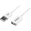 Image de StarTech.com Câble Rallonge USB 1m - Cable USB 2.0 A-A Mâle / Femelle - Blanc, 1 m, USB A, USB A, USB 2.0, 0,48 Gbit/s, Blanc USBEXTPAA1MW