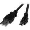 Image de StarTech.com Câble Mini USB 2 m - A vers Mini B coudé 90° vers le bas, 2 m, USB A, Mini-USB B, USB 2.0, 0,48 Gbit/s, Noir USBAMB2MD