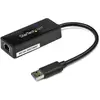 Image de StarTech.com Adaptateur réseau USB 3.0 vers Gigabit Ethernet avec port USB - Noir, Avec fil, USB, Ethernet, 5000 Mbit/s, Noir USB31000SPTB