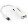 Image de StarTech.com Adaptateur USB 3.0 vers Ethernet Gigabit - Carte Réseau Externe USB vers 1 Port RJ45 - Blanc, Avec fil, RJ-45, USB, 5000 Mbit/s, Blanc US