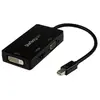 Image de StarTech.com Adaptateur de voyage Mini DisplayPort vers VGA / DVI / HDMI - Convertisseur vidéo 3-en-1, 0,15 m, Mini DisplayPort, DVI-D + VGA (D-Sub) +