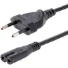 Image de StarTech.com Cordon d'alimentation bipolaire standard EU vers C7 de 1m pour ordinateur portable - M/F - Noir, 1 m, CEE7/16, Coupleur C7, H03VVH2-F, 25