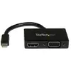 Image de StarTech.com Adaptateur audio / vidéo de voyage - Convertisseur 2-en-1 Mini DisplayPort vers HDMI ou VGA, 0,15 m, 1920 x 1200 pixels, 720p, 1080p, Noi