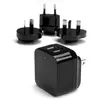 Image de StarTech.com Chargeur mural USB à 2 ports - Haute puissance (17 W / 3,4 A) - Chargeur de voyage international, Intérieure, Secteur, 5 V, Noir USB2PACB