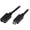 Image de StarTech.com Câble d'extension Micro USB de 50 cm - M/F - Noir, 0,5 m, Micro-USB B, Micro-USB B, USB 2.0, 0,48 Gbit/s, Noir USBUBEXT50CM