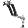 Image de StarTech.com Support de bureau pour 2 écrans avec bras articulés - Multidirectionnel - Empilable - Installation sans outil, Pince, 18 kg, 76,2 cm (30'