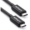 Image de StarTech.com Câble Thunderbolt 3 (40 Gb/s) USB-C de 50 cm - Compatible Thunderbolt, USB et DisplayPort - M/M, Mâle, Mâle, 0,5 m, Noir, Nickel, 40 Gbit