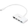Image de StarTech.com Hub USB-C à 3 ports avec Gigabit Ethernet - USB 3.0 (5Gbps) - USB-C vers 3x USB-A - Blanc, Avec fil, USB, Ethernet, 1000 Mbit/s, Blanc HB