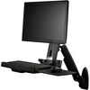 Image de StarTech.com Support de bureau debout mural pour écran, clavier et souris, Noir, 61 cm (24'), 8 kg, Mur, 75 x 75,100 x 100 mm, 2,5 kg WALLSTS1