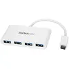 Image de StarTech.com Hub USB-C 4 Ports USB-A (USB 3.0 SuperSpeed) - Alimenté par bus USB - Adaptateur USB-C vers USB-A - USB 3.2 Gen 1 (5Gbps) Type C - Blanc,