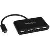 Image de StarTech.com Hub USB-C 4 ports - Mini-hub - USB-C vers 4x USB-A - USB 2.0, USB 2.0 Type-C, USB 2.0, 480 Mbit/s, Noir, Plastique, 0,16 m ST4200MINIC