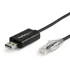 Image de StarTech.com Câble console Cisco USB vers RJ45 de 1,8 m, RJ-45, USB 2.0 Type-A, 1,8 m, Noir ICUSBROLLOVR