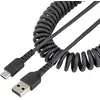 Image de StarTech.com Câble USB vers USB-C de 1m - Cordon USB USB-C Enroulé à Usage Intensif - Câble USB-A vers USB-C en Fibre Aramide Robuste - Chargeur USB-C