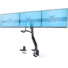Image de StarTech.com Support de Bureau pour 3 Écrans 27', VESA 75x75/100x100, Bras Articulé Réglable sans Outils, Pince en C/Passe-Fil, Support d'Écrans 27 po