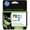 Image de HP Pack de 3 cartouches d'encre DesignJet 712, cyan, 29 ml, DesignJet T210, T230, T250, T630, T650, Cyan, Malaisie, 119 mm, 46,2 mm, 126 mm 3ED77A