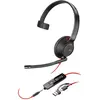 Image de HP Poly Micro-casque monaural USB-C Poly Blackwire 5210 + prise 3,5 mm + adaptateur USB-C/A (lot), Avec fil, Bureau/Centre d'appels, Casque, Noir 8X23